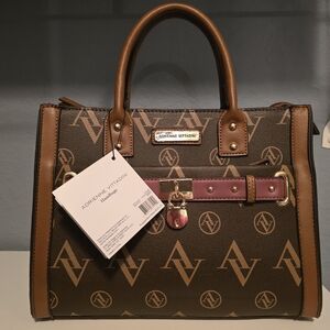 Adrienne Vittadini Elegant Brown and Tan Satchel